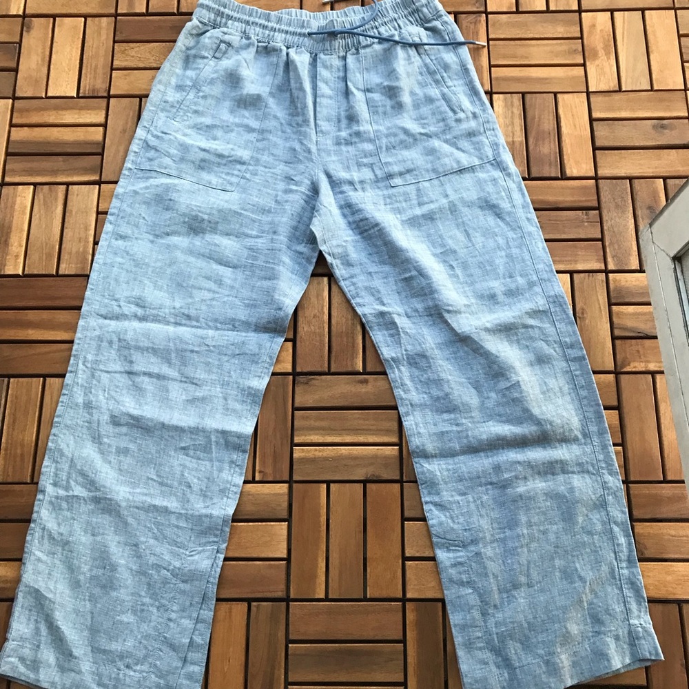 Athleta Light Blue Wide-Leg Track Pants
